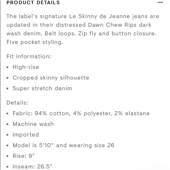 FRAME Le Skinny de Jeanne Jeans Women’s denim size 29 NWT - Picture 7 of 10